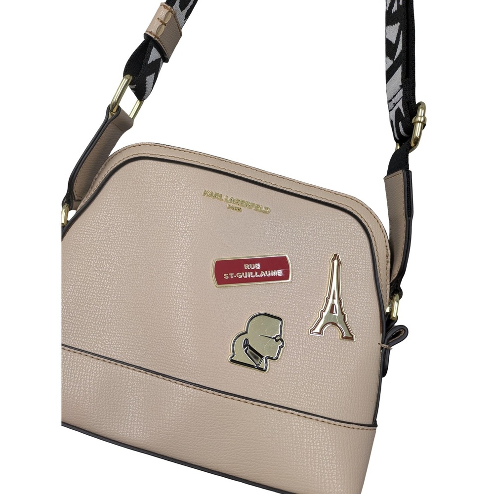Karl Lagerfeld Paris Crossbody Bag Womens Blush Faux Leather Rue St-Guillaume
